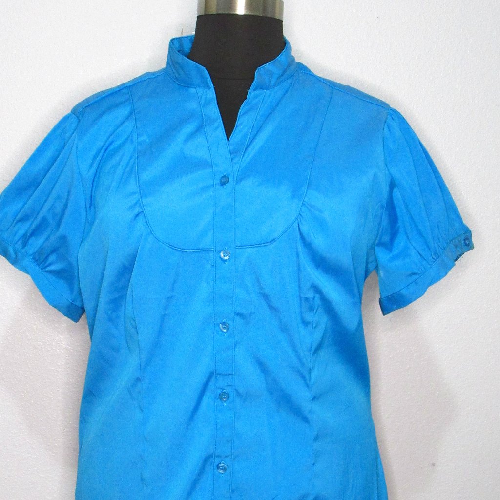 Blue Button-Down Blouse
